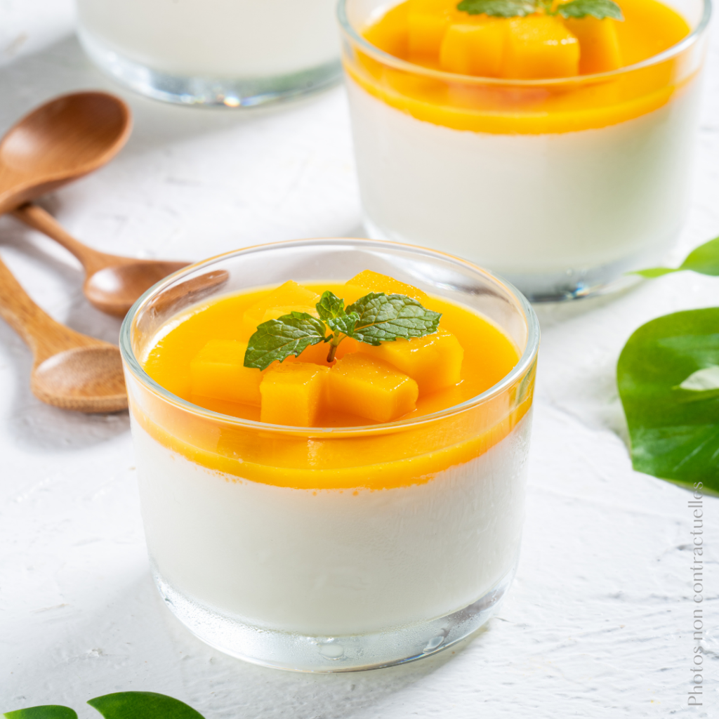 Pana cotta framboise ou mangue