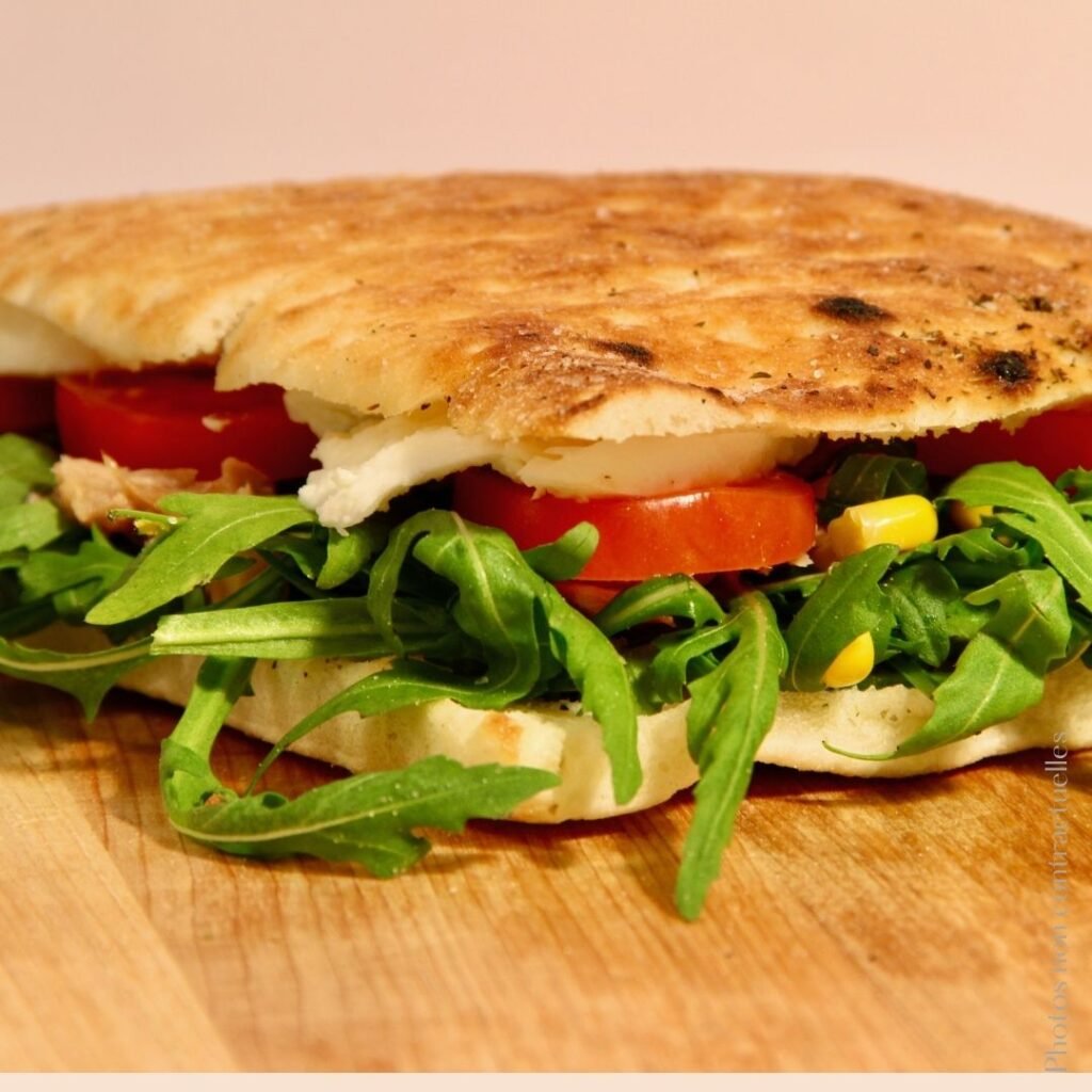 Focaccia tomate mozzarella 2 parts